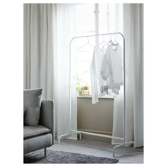 IKEA IKEA MULIG Clothes Rack, White, 39x59 7/8 Portable Garment